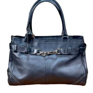 Coach Carryall Hampton Large Tassel Black Leather… - image 1